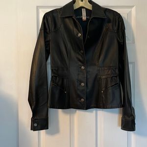 Rustic faux leather jacket